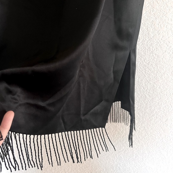 Vintage INC 100% Silk Beaded Tassel High Waisted Skirt - Picture 5 of 6